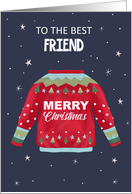 Best Friend Merry Christmas Sweater Jumper card