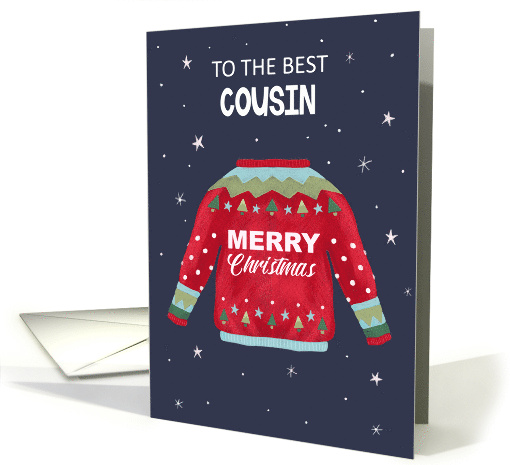 Best Cousin Merry Christmas Sweater Jumper card (1712646)