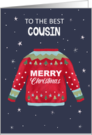 Best Cousin Merry Christmas Sweater Jumper card