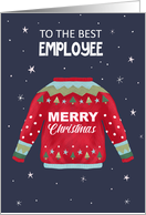 Best Employee Merry Christmas Sweater Jumper card