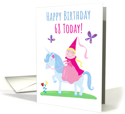 Princess Unicorn Birthday Age 68 card (1716396)