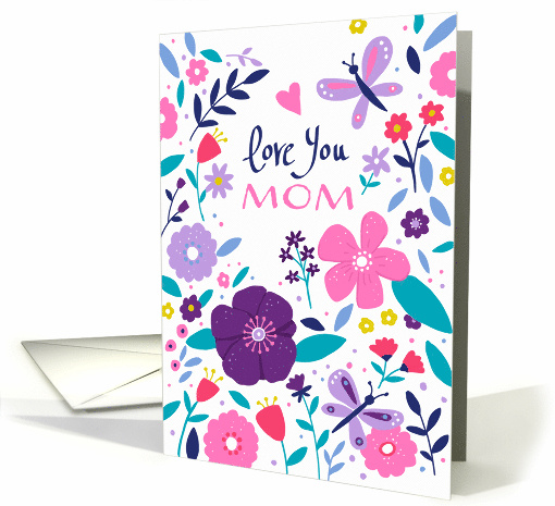 Love you Mom Bright Florals card (1723344)