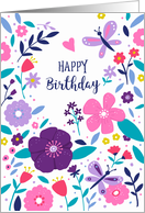 Happy Birthday Bright Floral card