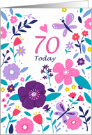 70 Today Birthday Bright Floral card