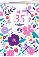 35 Today Birthday Bright Floral card