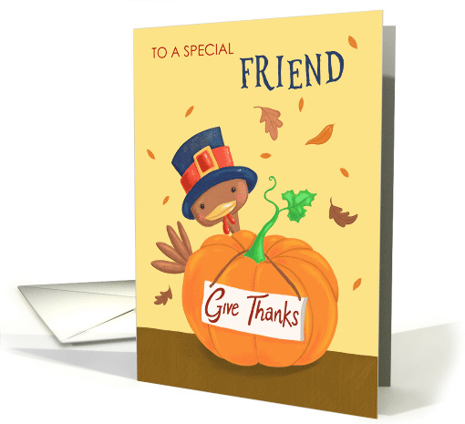 Friend Thanksgiving Turkey and Pumpkin card (1730156)