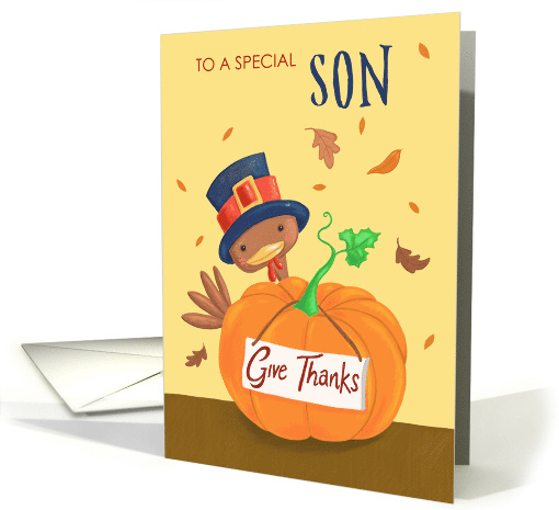 Son Thanksgiving Turkey and Pumpkin card (1730164)