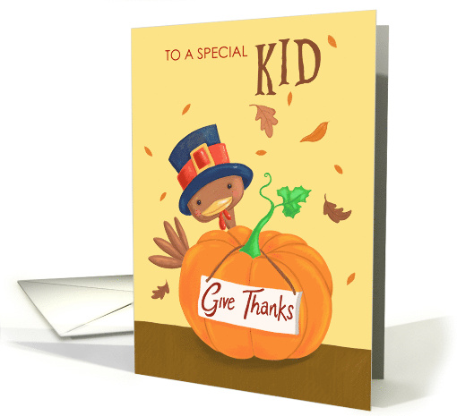 Special Kid Thanksgiving Turkey and Pumpkin card (1730168)