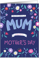 Mother’s Day for Mum Lettering and Flowers card
