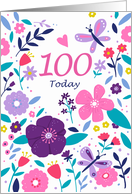 100 Today Birthday Bright Floral card