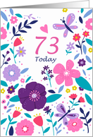 73 Today Birthday Bright Floral card