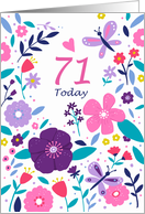 71 Today Birthday Bright Floral card