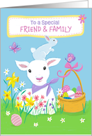 Friend and Family Easter Spring Lamb and Bunny card