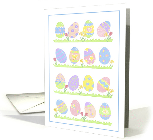 Easter Patterned Eggs and Spring Flowers card (1730900)