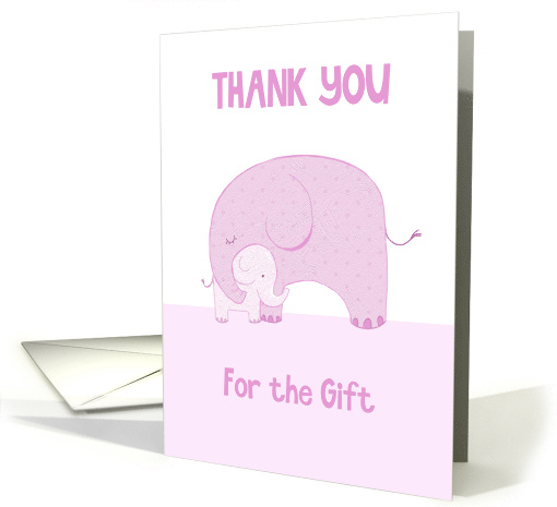 Thank You for the Baby Gift Elephants Girl card (1730928)