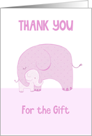 Thank You for the Baby Gift Elephants Girl card