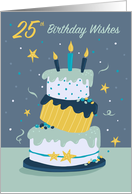 25th Birthday Wishes Quirky Fun Modern Cake card