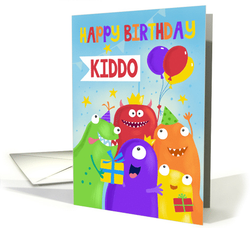 Kids Happy Birthday Party Monsters card (1731146)