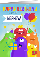 Nephew Happy Birthday Party Monsters card