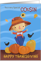 Cousin Happy Thanksgiving Fall Scarecrow card