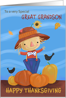 Great Grandson Happy Thanksgiving Fall Scarecrow card