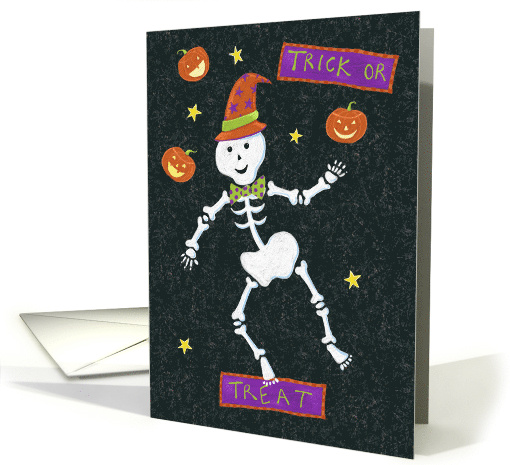 Halloween Juggling Skeleton Trick or Treat card (1731842)