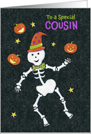 Cousin Halloween Juggling Skeleton Jack o Lanterns card
