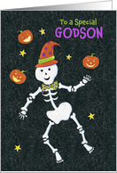 Godson Halloween Juggling Skeleton Jack o Lanterns card