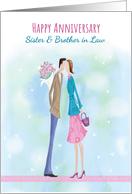 Sister and Brother in Law Anniversary Modern Couple card