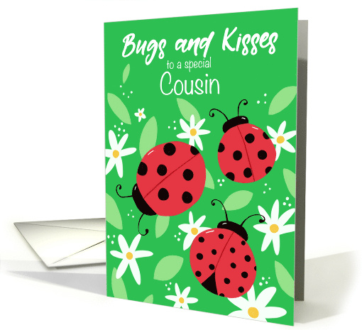 Cousin Birthday Bugs and Kisses Ladybugs card (1733238)