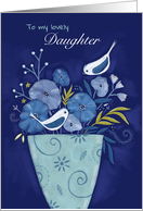 Daughter Birthday Birds on Floral Vase card