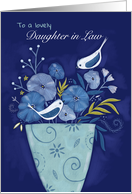 Daughter in Law Birthday Birds on Floral Vase card