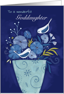 Goddaughter Birthday Birds on Floral Vase card