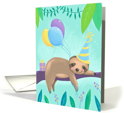 Happy Birthday Party Sloth card (1734924)