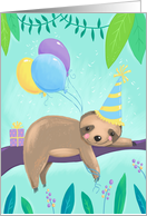 Happy Birthday Party Sloth card