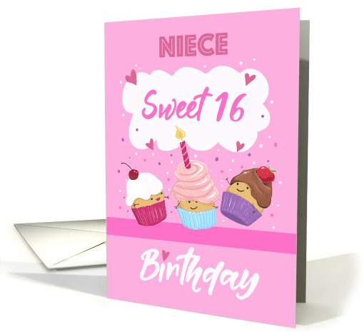 Niece Sweet 16 Birthday Cupcakes card (1735000)