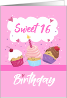 Sweet 16 Birthday Cupcakes card