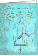 Happy Anniversary Bird Cage card