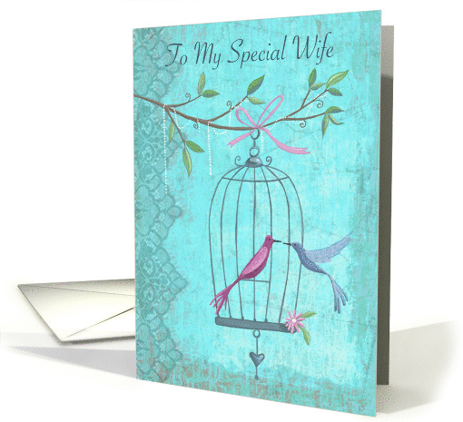 Wife Happy Anniversary Bird Cage card (1735008)
