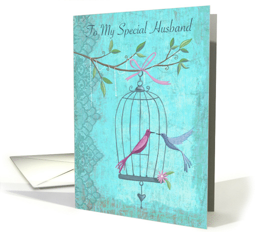 Husband Happy Anniversary Bird Cage card (1735010)