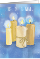 Light of the World Religious Christmas Candles card