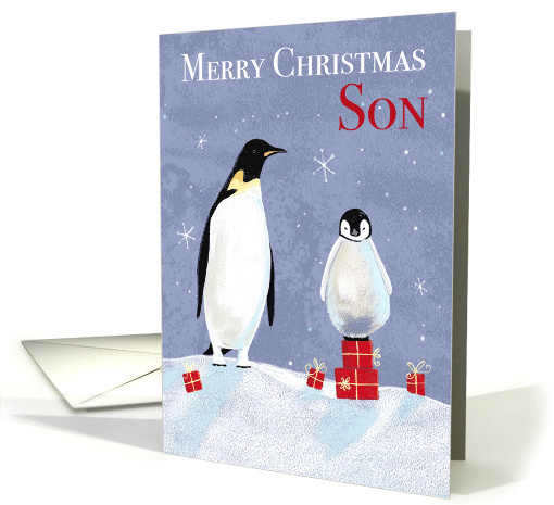 To Son Merry Christmas From Dad Penguins card (1735494)