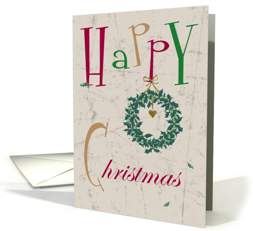 Happy Christmas Lettering and Wreath card (1735692)