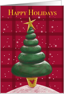 Happy Holidays Topiary Tree with Gold Star card