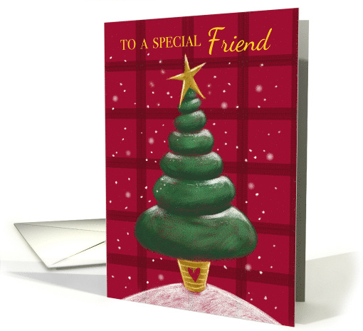Friend Christmas Topiary Tree with Gold Star card (1736092)