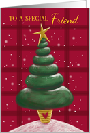 Friend Christmas Topiary Tree with Gold Star card