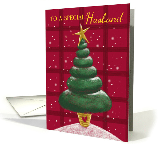 Special Husband Christmas Topiary Tree with Gold Star card (1736096)