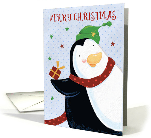 Merry Christmas Cute Penguin Stars card (1736156)