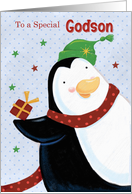Godson Christmas Cute Penguin Stars card