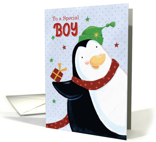 Special Boy Christmas Cute Penguin Stars card (1736218)